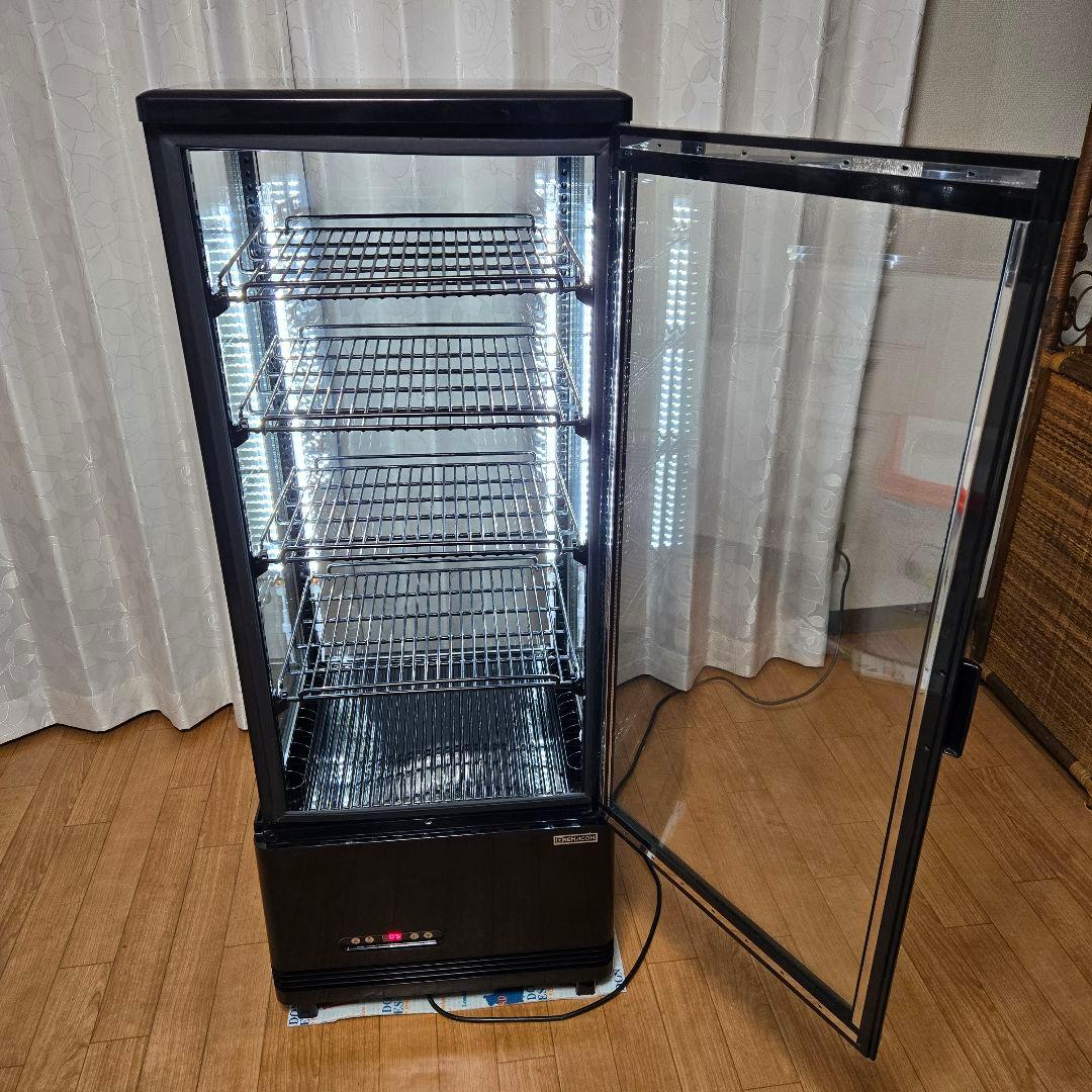 レマコム 105L 4面ガラス 冷蔵ショーケース R4G-105SLB