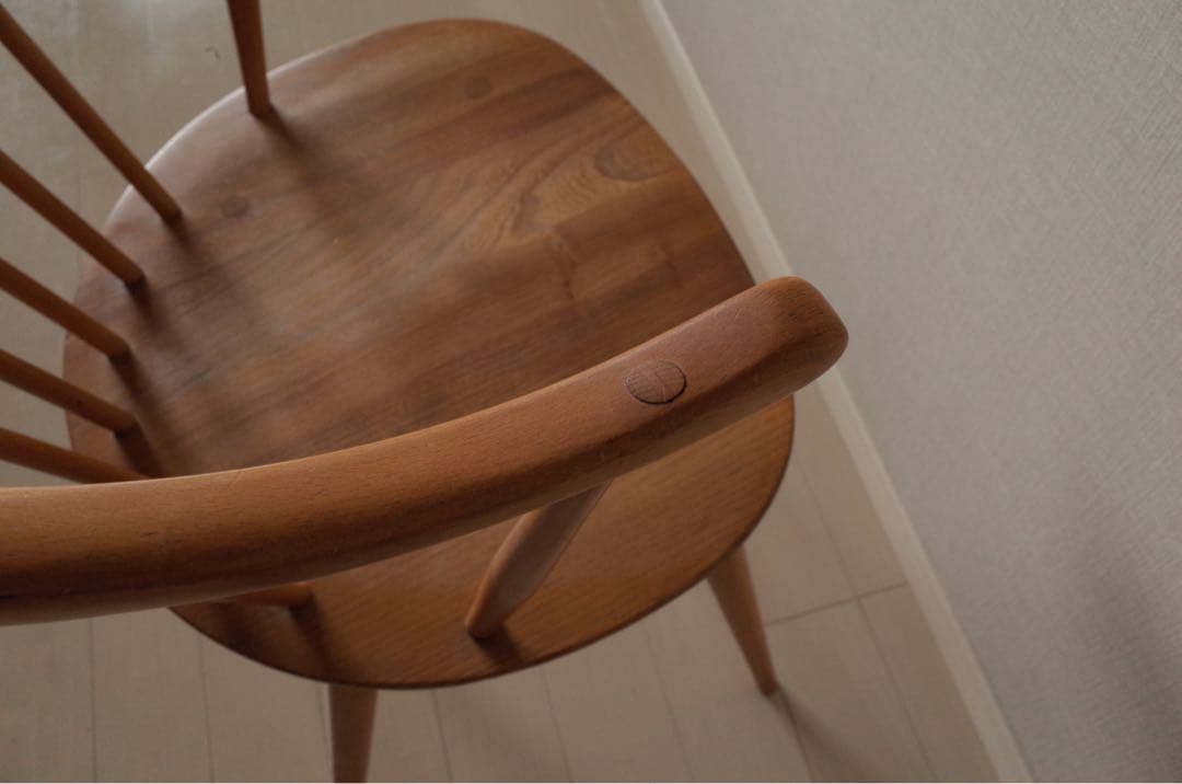 アーコールERCOLスモーカーズチェア/カウホーンチェア/英国アンティークチェア