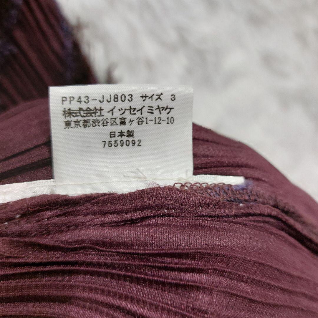 美品★プリーツプリーズ　イッセイミヤケ　フリンジブラウス　ワイン　薄手ジャケット