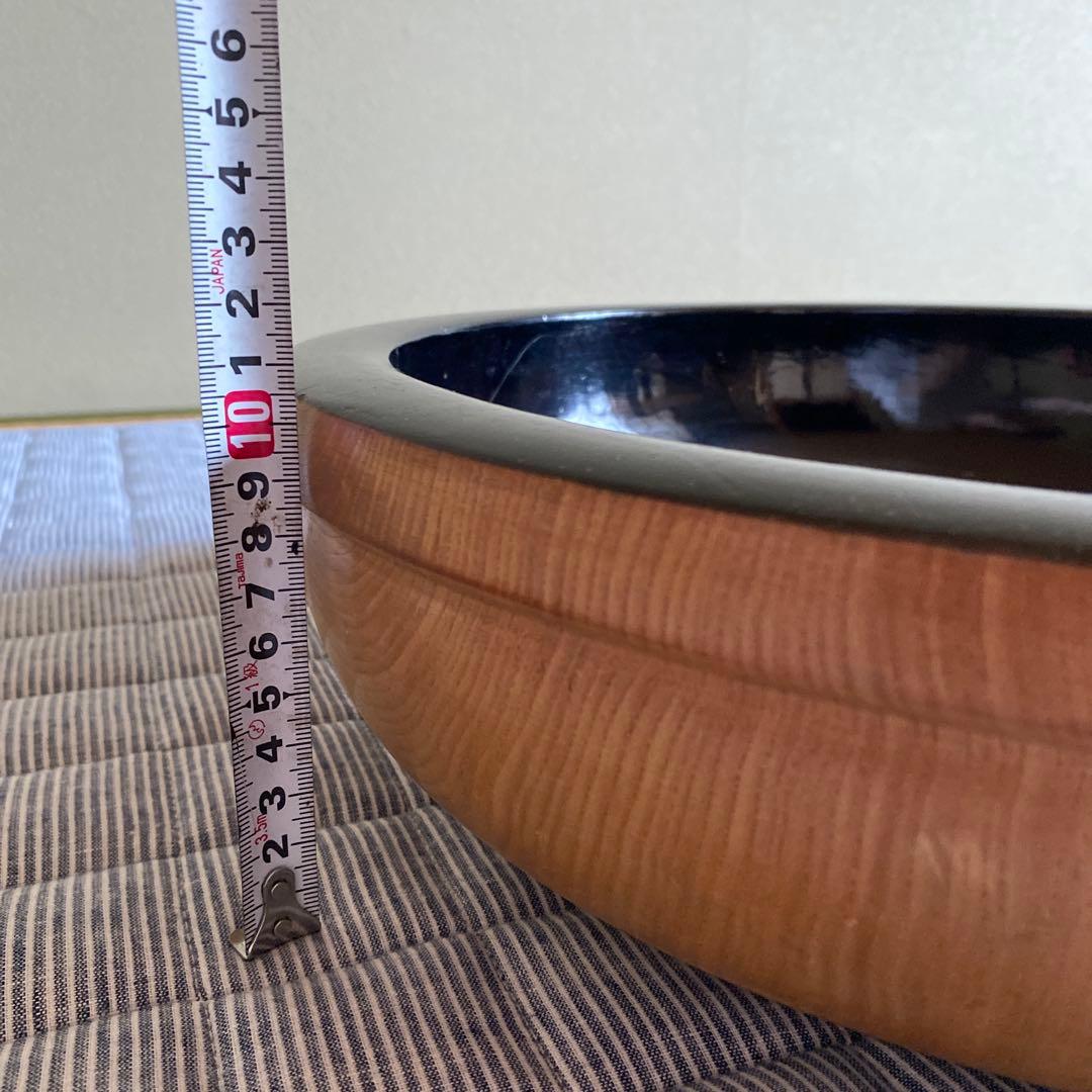 信州木曽　くり貫き　こね鉢　そば打ち　漆塗り　直径40センチ 木鉢 木製 レトロ