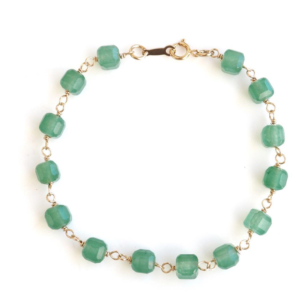 【❣️蘭❣️】ルビー翡翠のゴムブレスレット