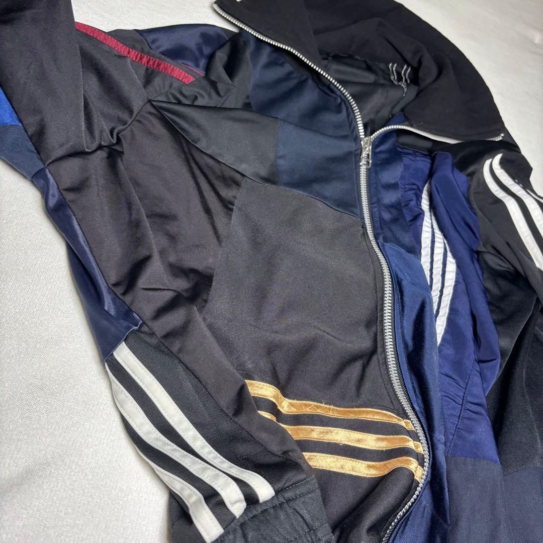 リメイクジャージ adidas生地 再構築 トラックジャケット XL相当