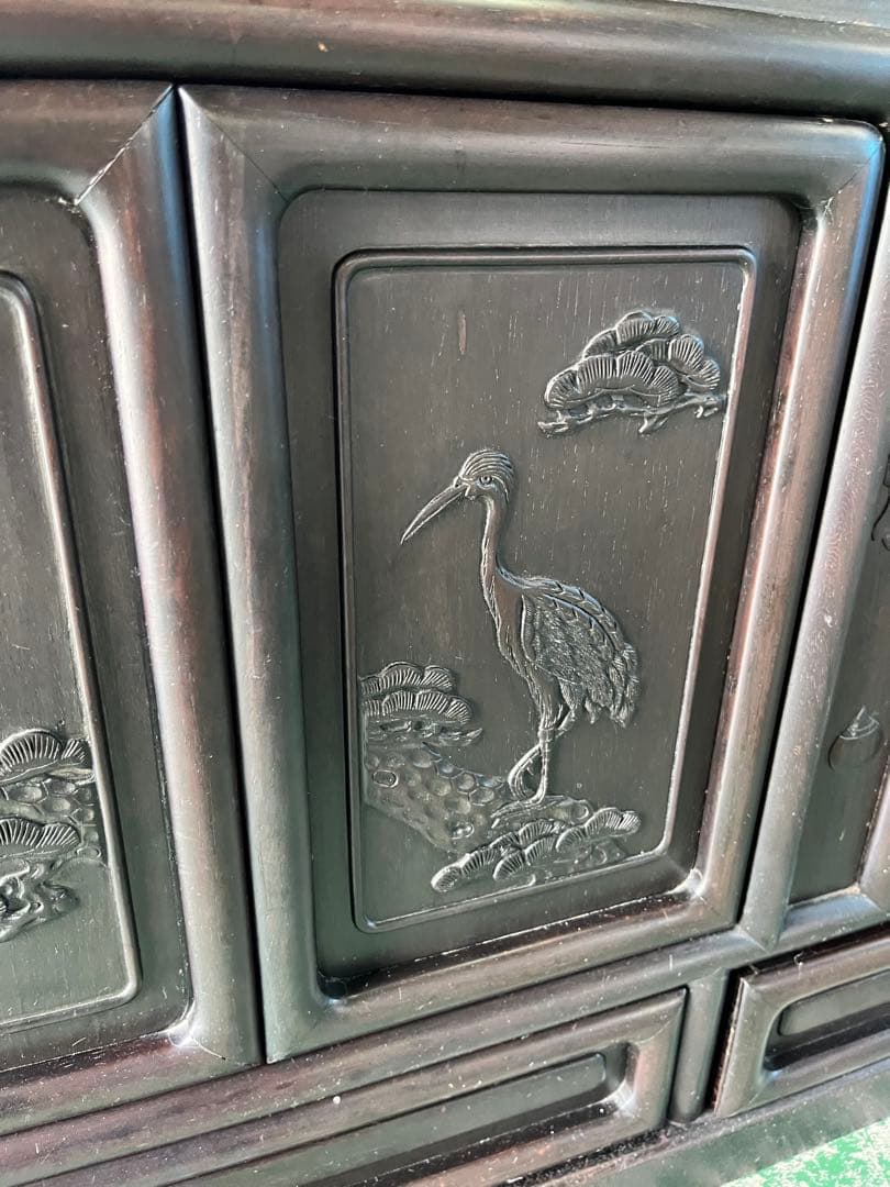 dmz6447＊違い棚 飾り棚 茶箪笥 インテリア 昭和レトロ 難あり