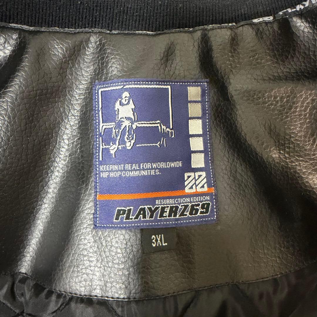 激レア　Player69 レザー ジャケット hiphop 2000 3XL