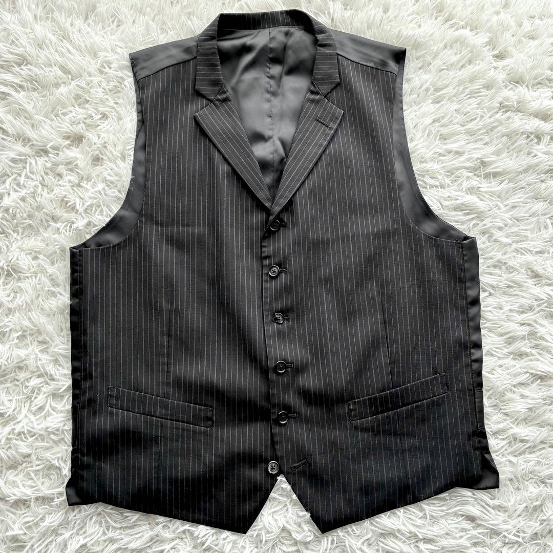 【美品】TENORAS ティノラス ストライプ 3ピース スーツ XL グレー