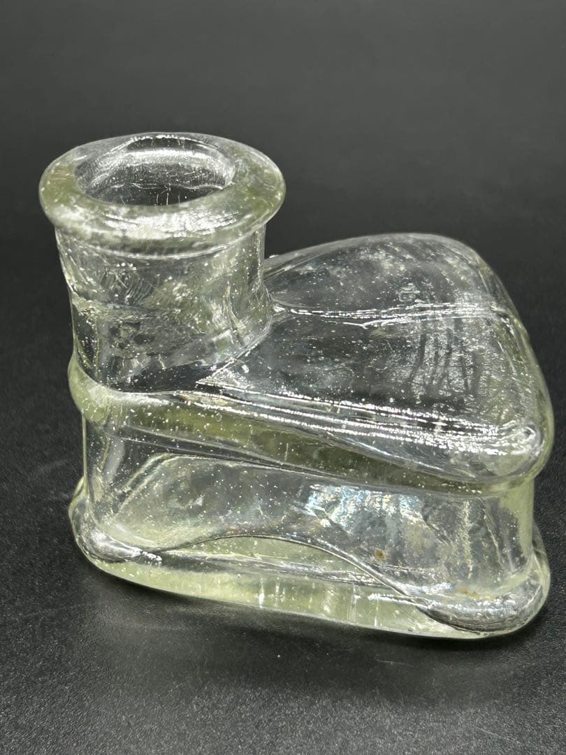 クツ型インク瓶　サムライインキ　レトロ瓶　ガラス　ペロペロ