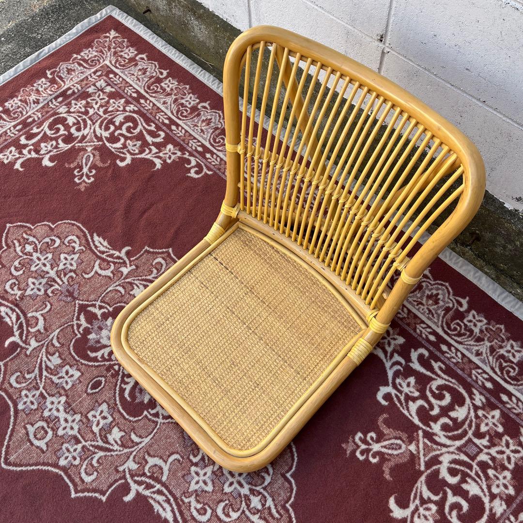 美品 高品質◾️AUSTER製 籐ラタン 座椅子 ナチュラル天然素材