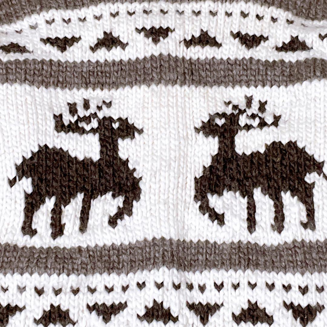 【タグ付き未使用】KANATA カナタ トナカイ柄 カウチンニット セーター