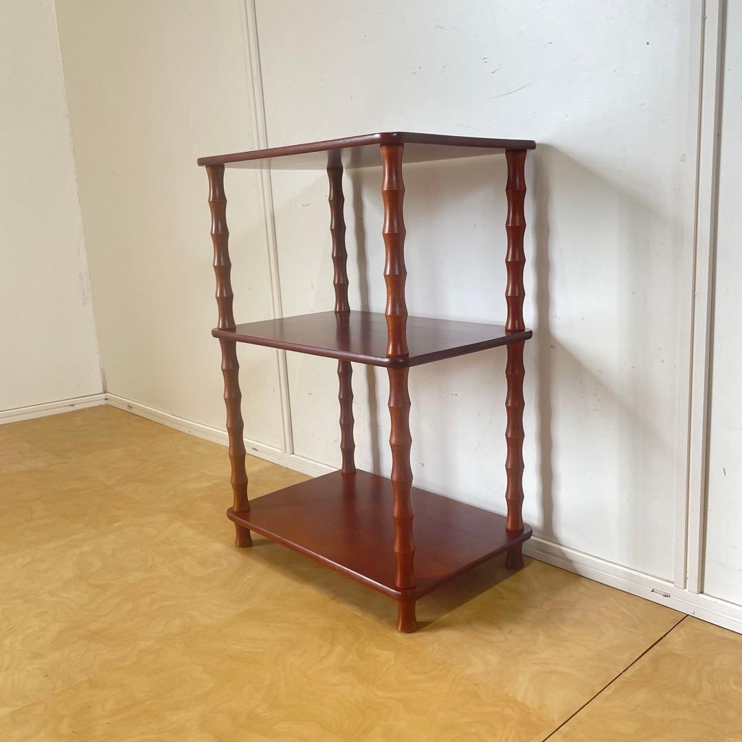 ヤナコ 3段ラック 飾り棚 角型 四角 木製 台 棚 ビンテージ レトロ