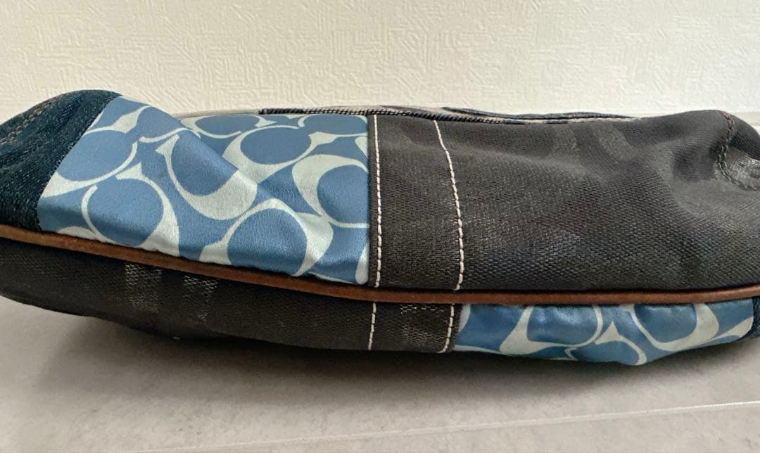 COACH コーチ パッチワーク デニム ワンショルダーバッグ シグネチャー 大