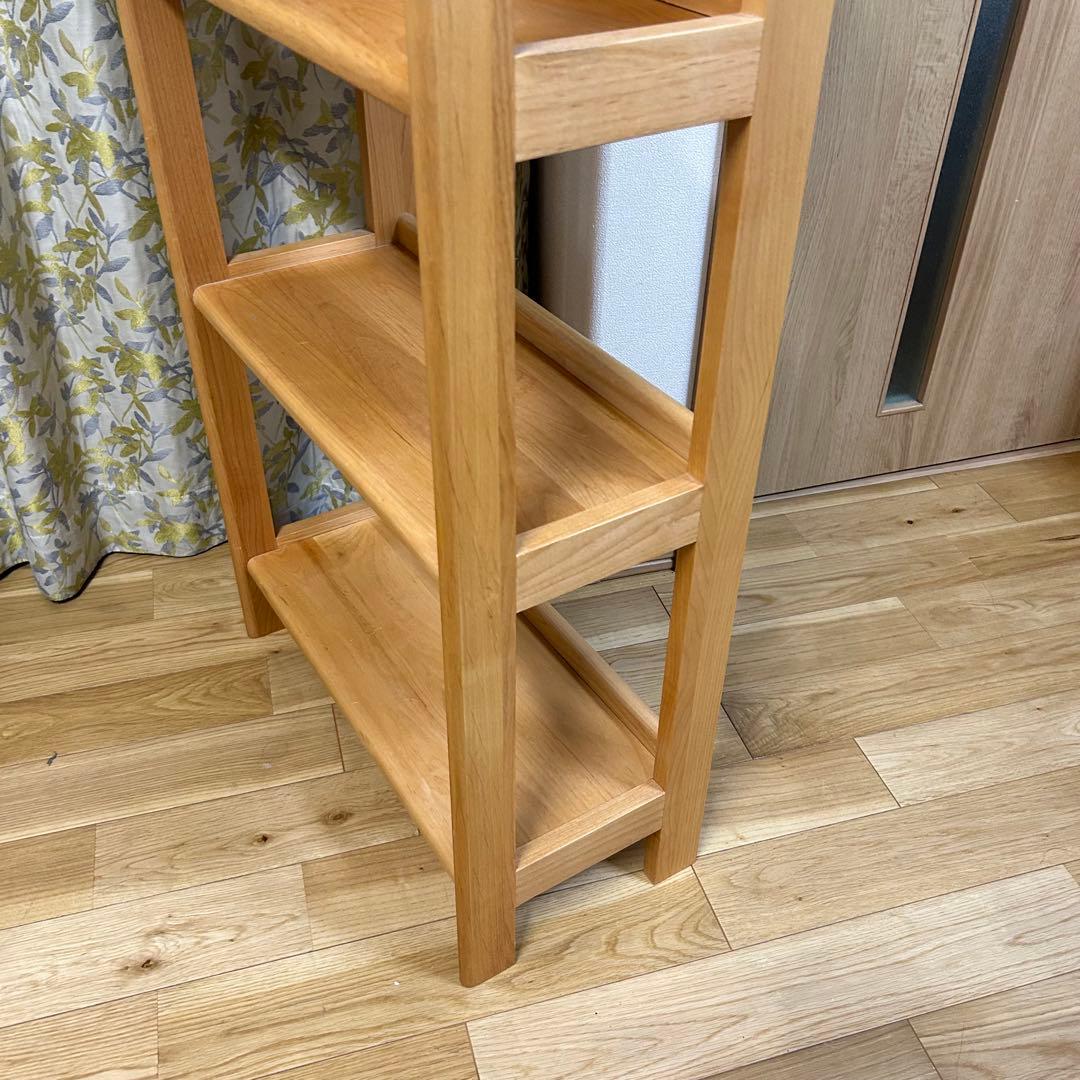 ISEEIKI 木製4段オープンシェルフ　学習　収納　本棚　一生紀