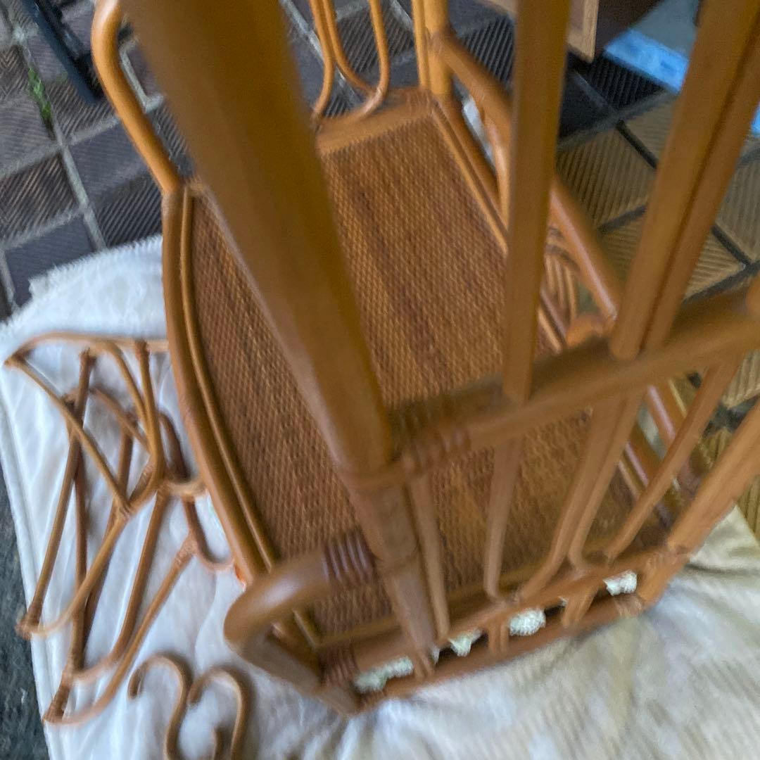 籐 ラタン ハンガーラック チェスト インテリア 昭和レトロ 当時物