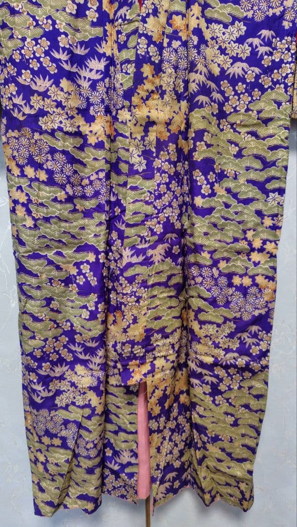 RK526アンティーク子供着物着丈104センチ裄丈52センチ木綿しつけ糸付き