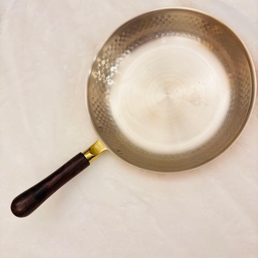 未使用 銅製 フライパン COPPER100  WARE 銅パン 木製柄