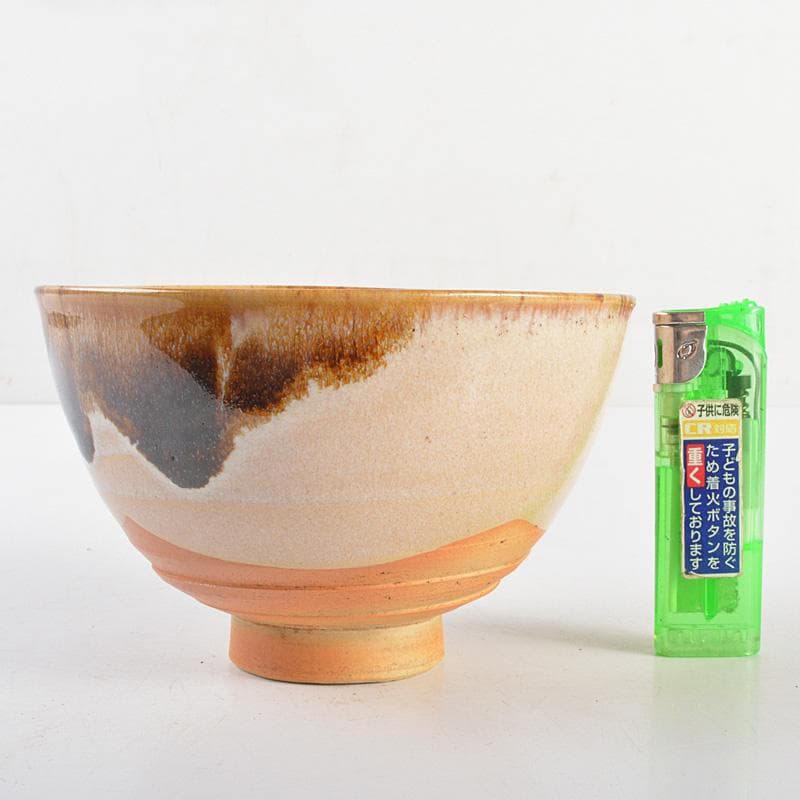 茶道具　高取焼　茶碗　陶印あり　仕覆・時代箱付　V　R7029