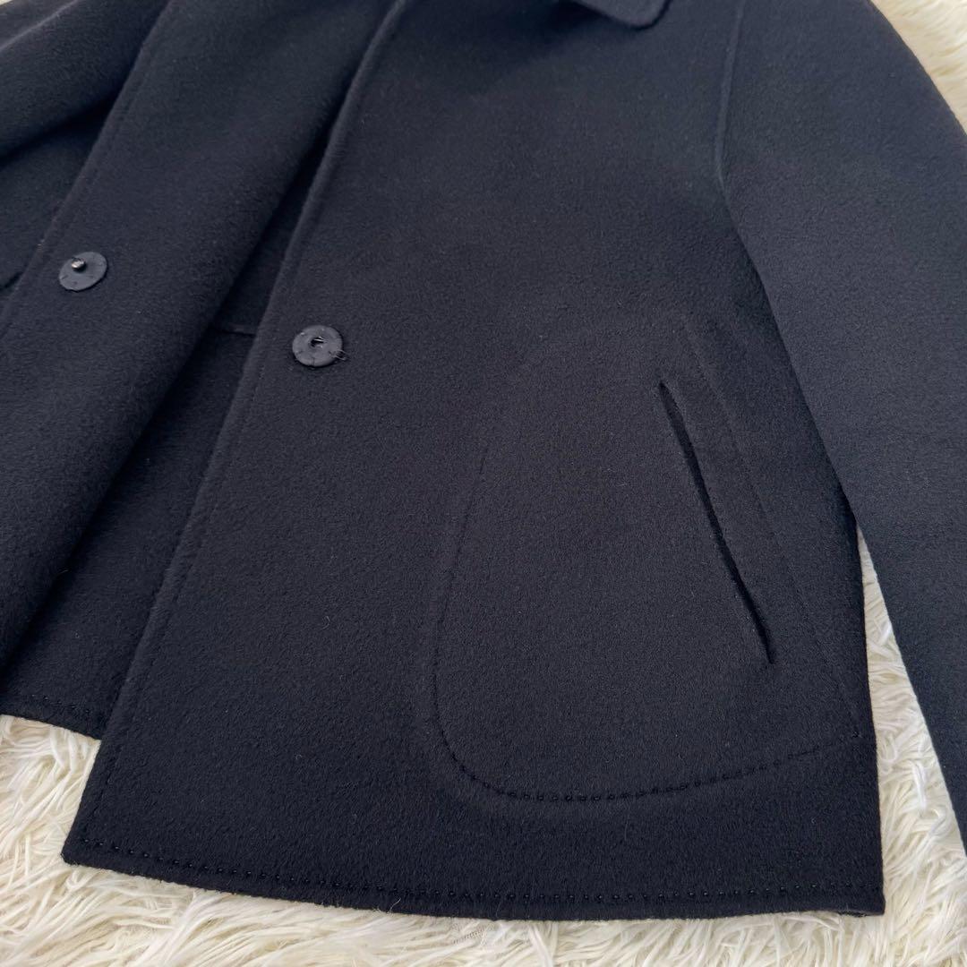 アドーア ウールカシミヤ ショートコート 36 ジャケット 黒 ステッチ