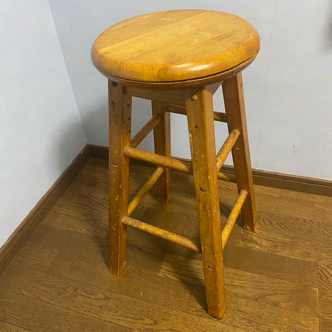 アンティーク 丸 スツール 飾り台 花台 レトロ