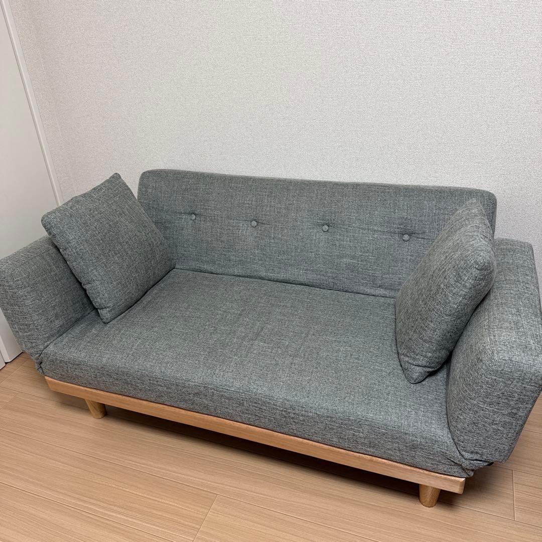 【価格変更しました】LOWYA 2人掛けソファベッド ファブリック 「幅130」