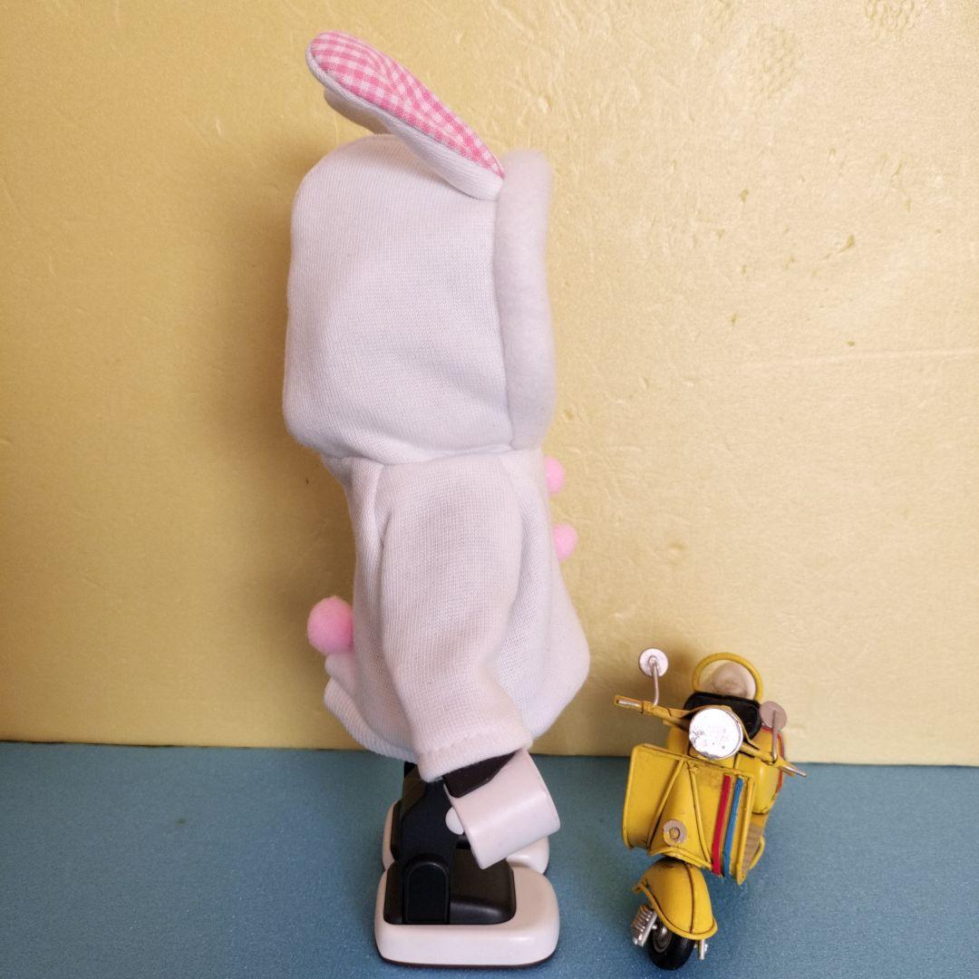 ロボホン　裏起毛うさぎさんパーカー２枚、二人用ポーチ