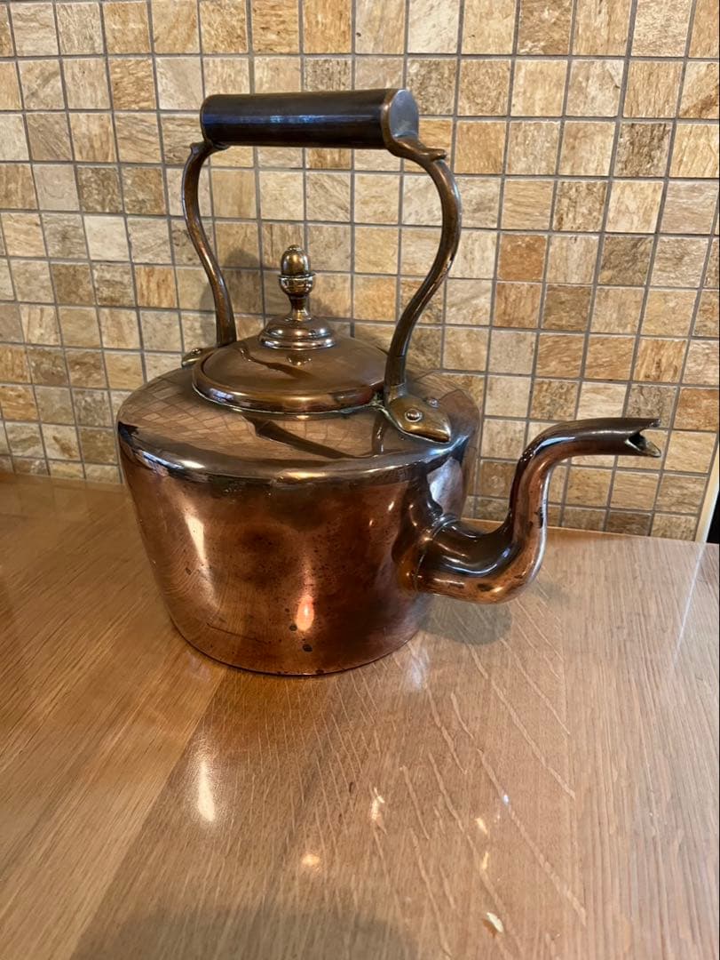 イギリス銅製クラシックティーケトル　アンティーク