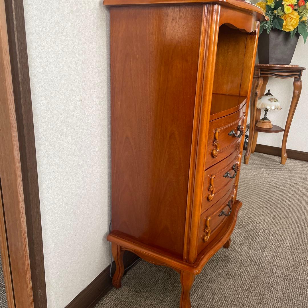 フィオーレ 木製家具 猫足クラシック家具 オープンチェスト 電話、FAX台