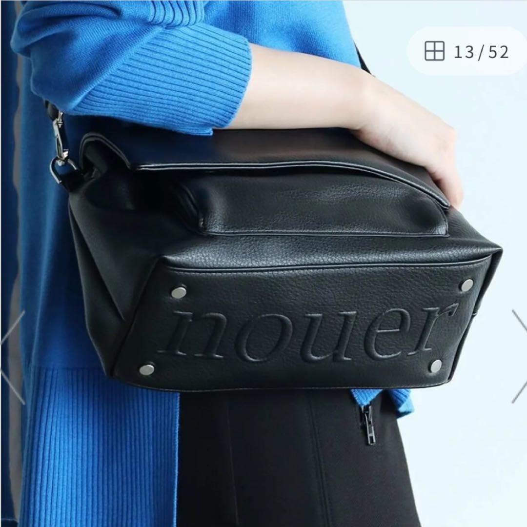 極美品/現行 nouer ヌエール ボトムエンボスロゴショルダーバッグ ポーチ