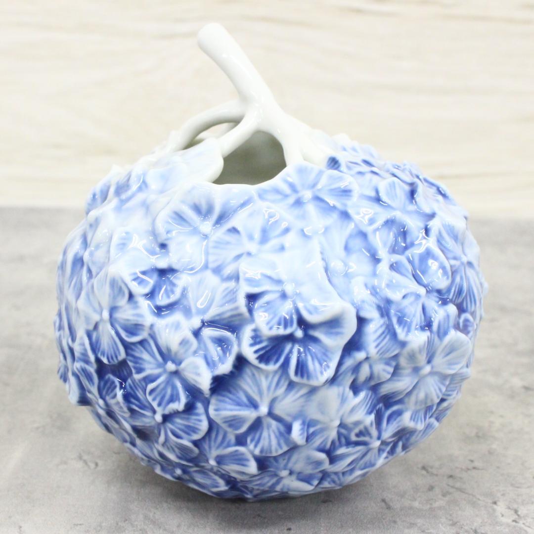 ◇ロイヤルコペンハーゲン フラワーベース 紫陽花 ブルー