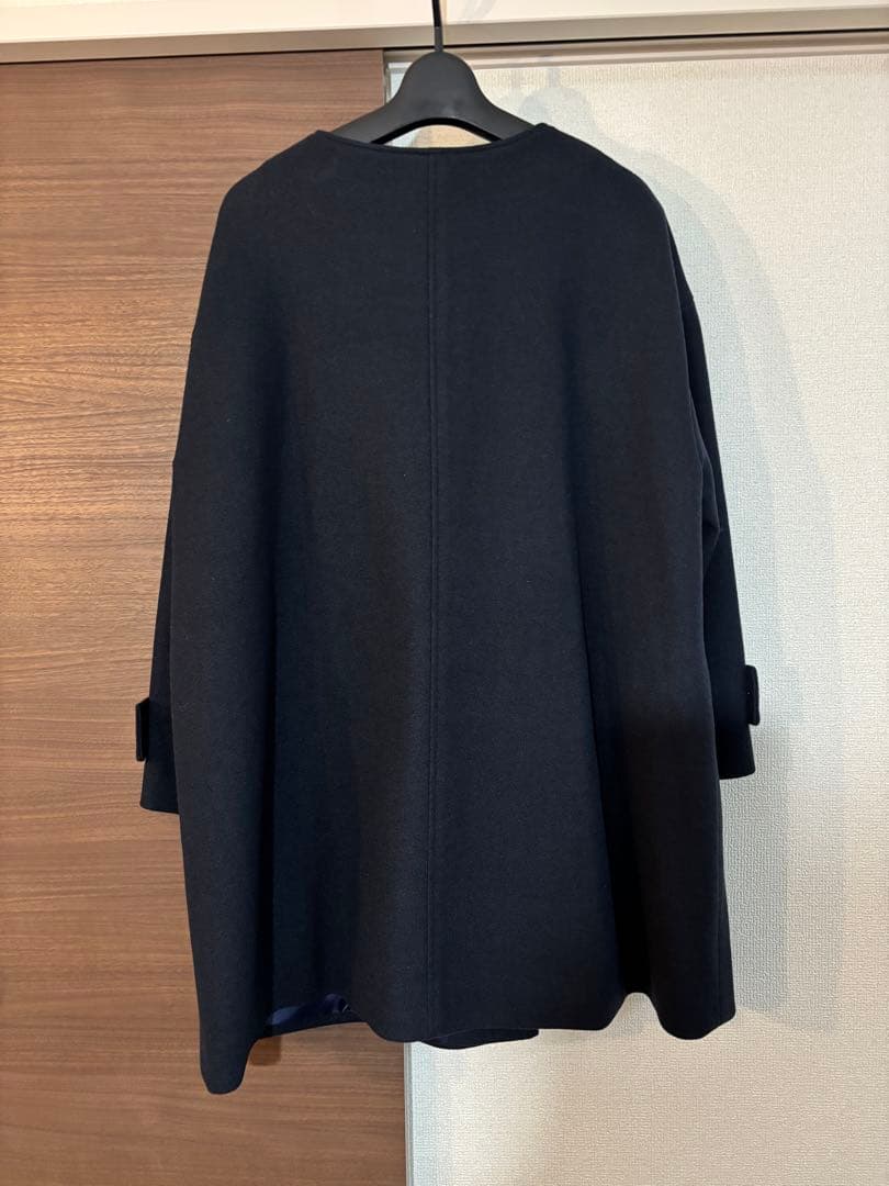 KOKIAノーカラーコートヤマダヤネイビー