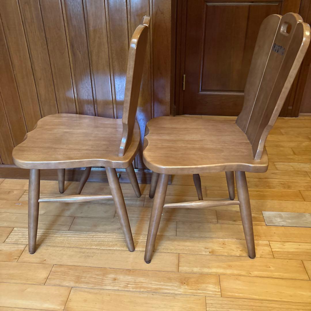 ルスティック 木製ダイニングチェア 2脚セット