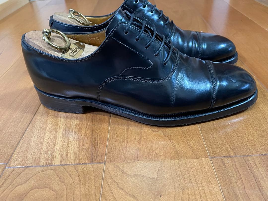 【美品】グレンソン ストレートチップ 65F ブラック 純正シューツリー付