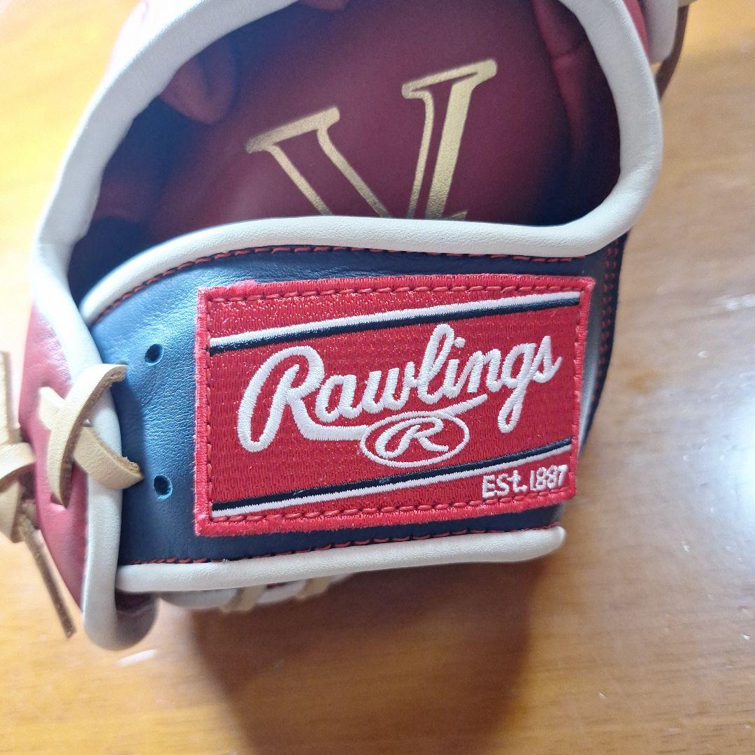 Rawlings R2G 軟式グローブ 赤/紺　外野用 ケース付き