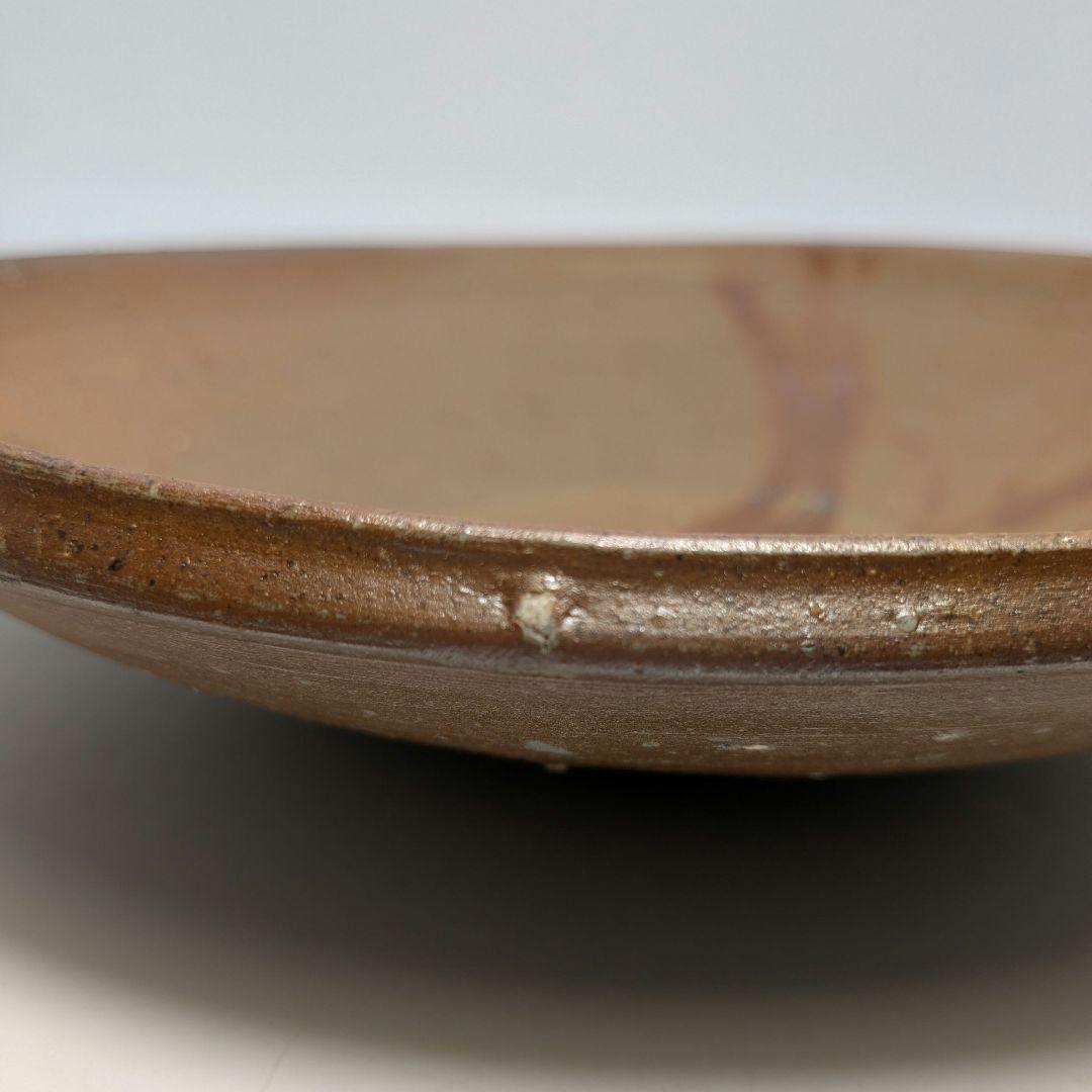 人間国宝 藤原雄 備前焼 緋襷中皿 共箱 和食器 菓子器 菓子鉢 菓子皿 皿鉢