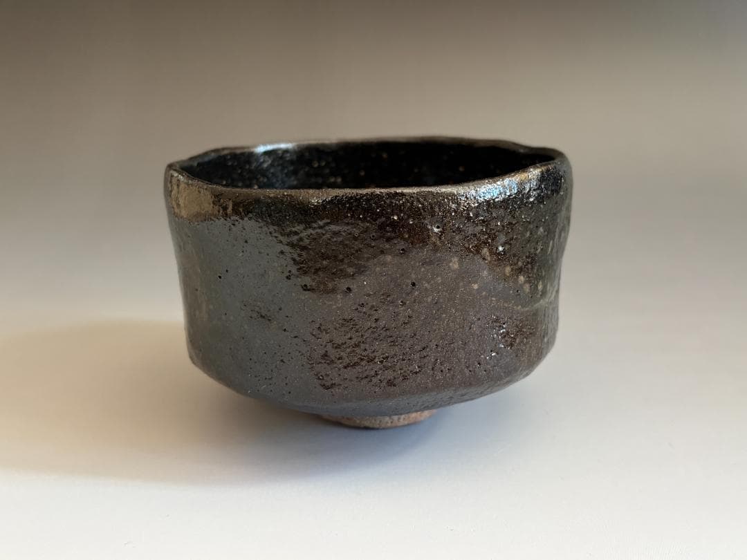 中村道年　黒楽茶碗　堀内宗完　兼中斎書付　銘「蓬莱」　茶道具　表千家