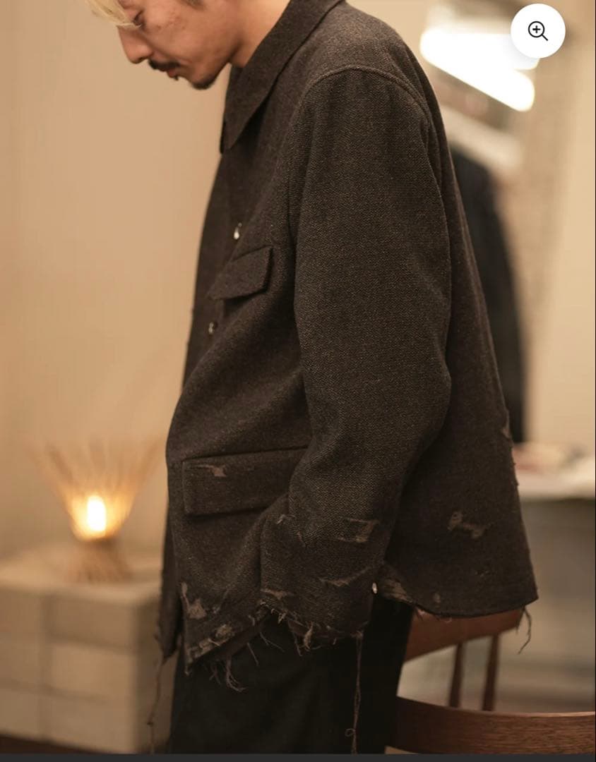 ジャケット・アウター ANCELLM TWEED CRASH JACKET BROWN