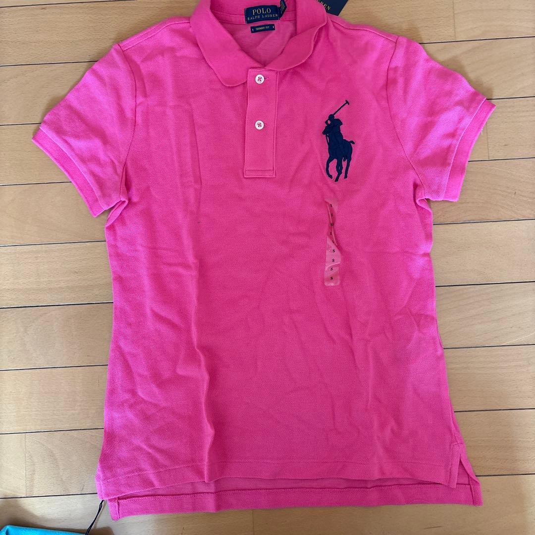 ラルフローレン ポロシャツ　S ブルー　ピンク