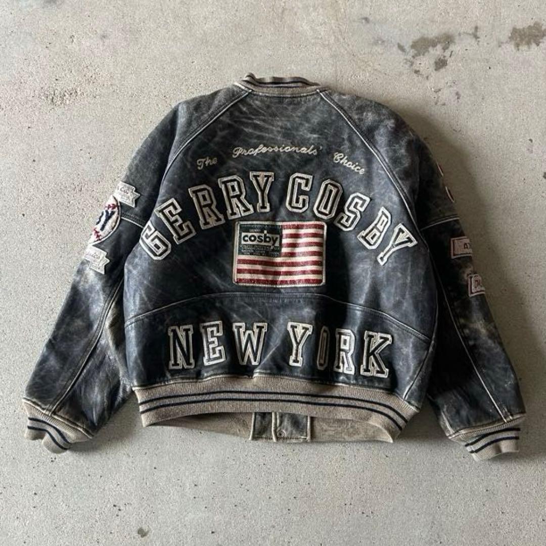 GERRY Cosby 90s ビンテージ 牛革 レザー スタジャン ジャケット