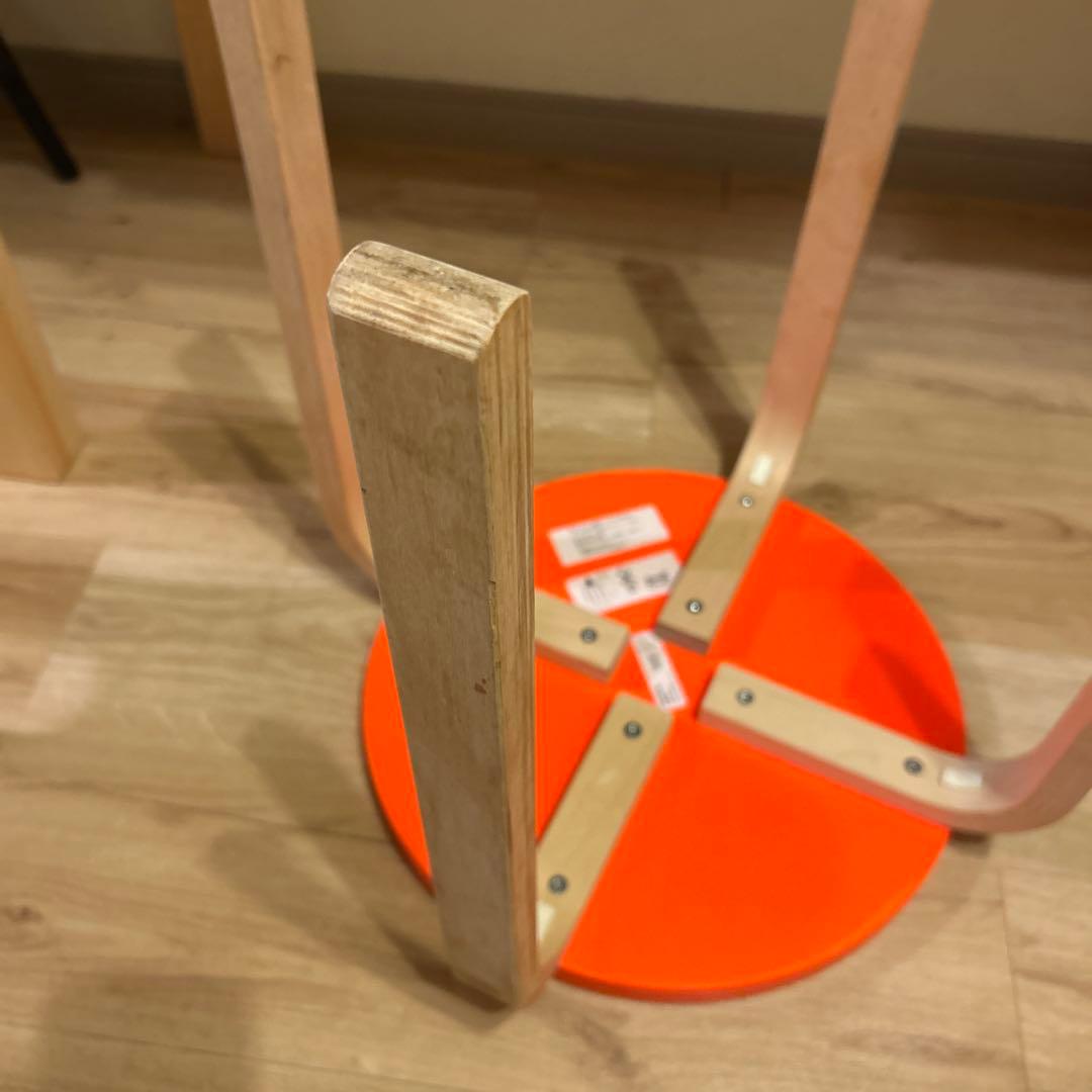 廃盤　イケア　超希少　蛍光色　オレンジ　スツール　IKEA 椅子　チェア　家具