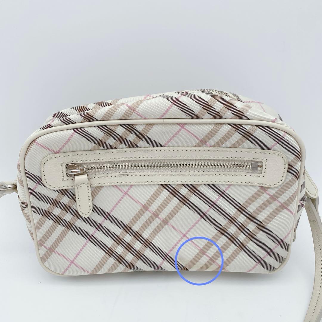 美品 BURBERRY ブルーレーベル ショルダーバッグ ノバチェック 白ピンク