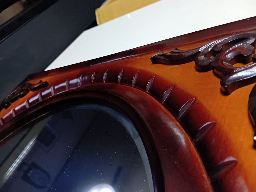 1970's　アラベスク　コロニアル　ウッド　オーバル　ウォール　ミラー