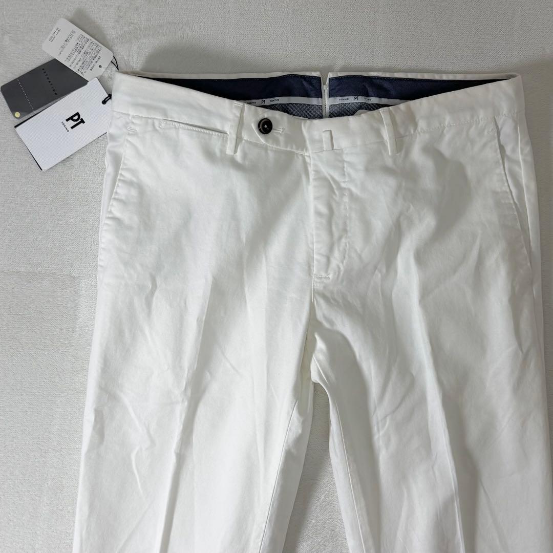 タグ付き未使用品 PT TORINO 白パンツ スリムフィット 46 チノ