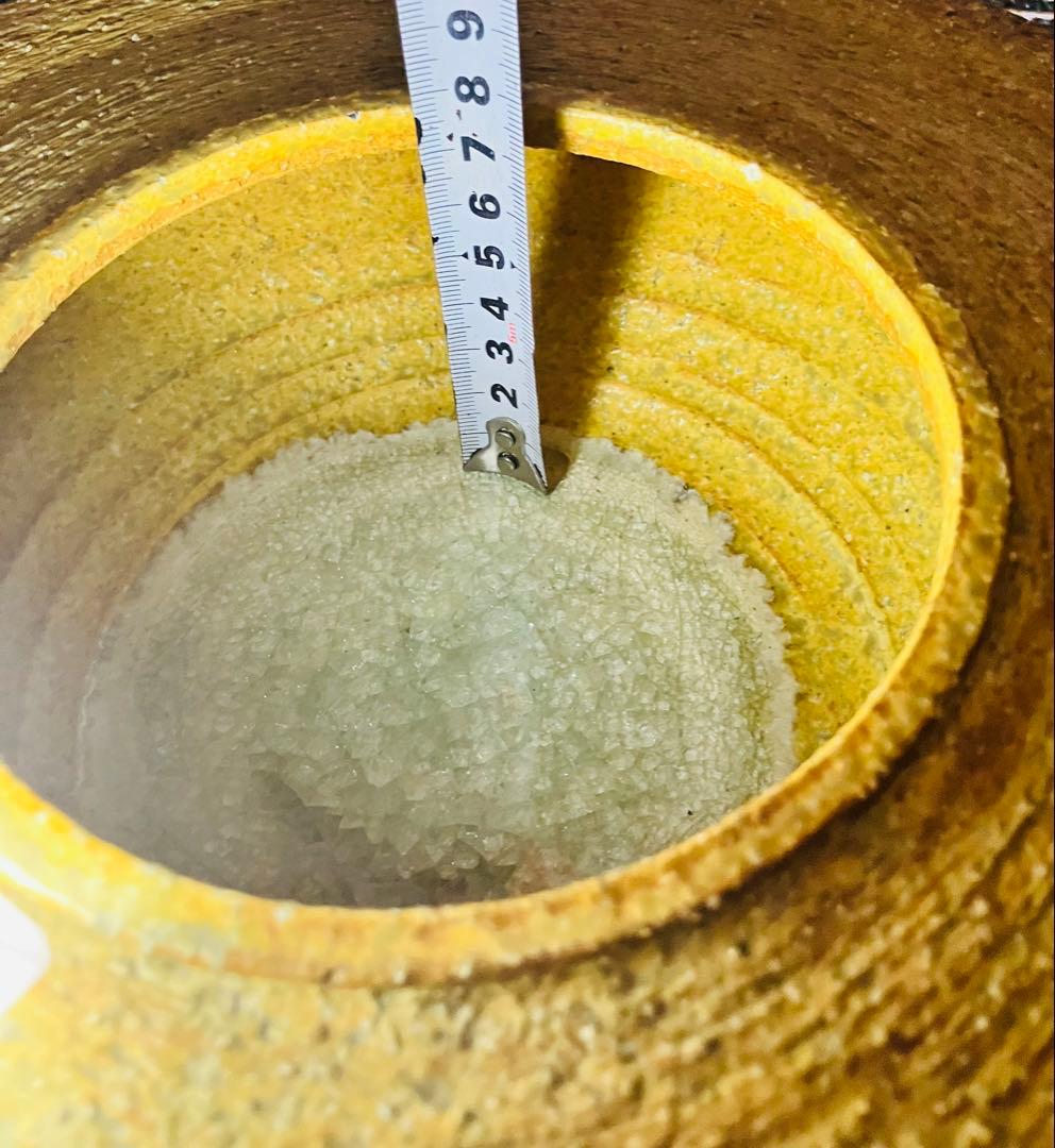 焼物　生花の水盤　黄色い