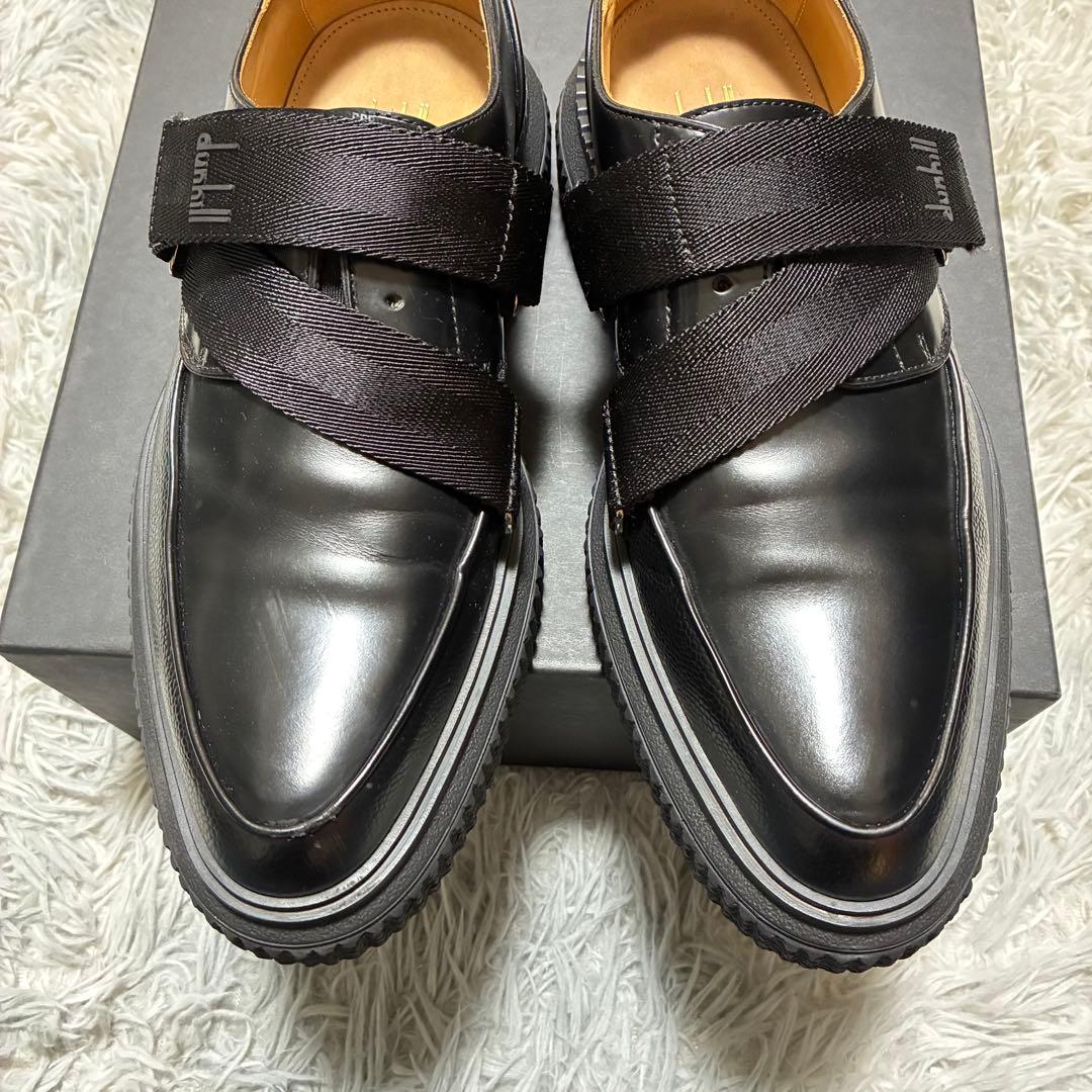 【美品】dunhill 本革 ベルクロ BLACK〈定価146,300円〉