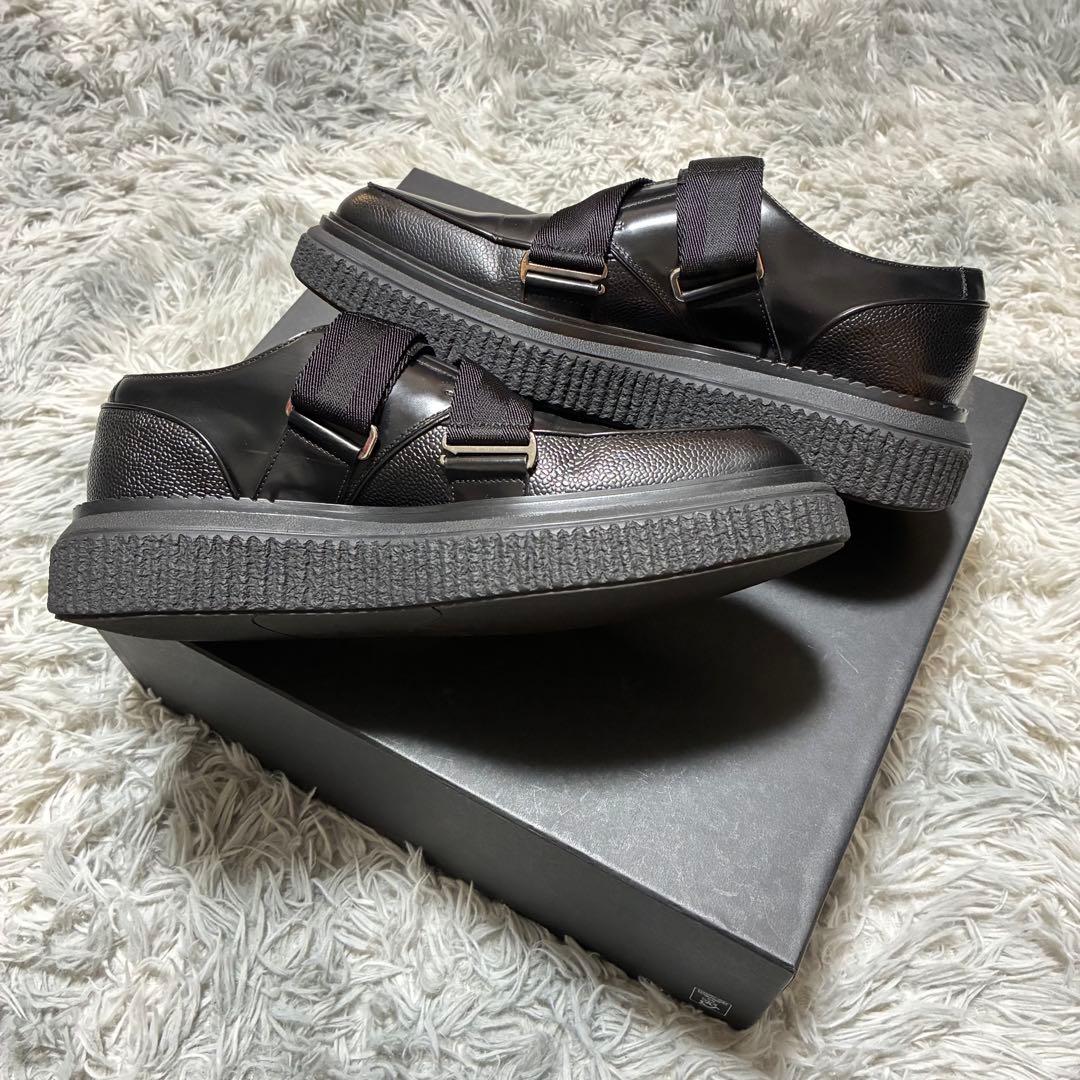 【美品】dunhill 本革 ベルクロ BLACK〈定価146,300円〉