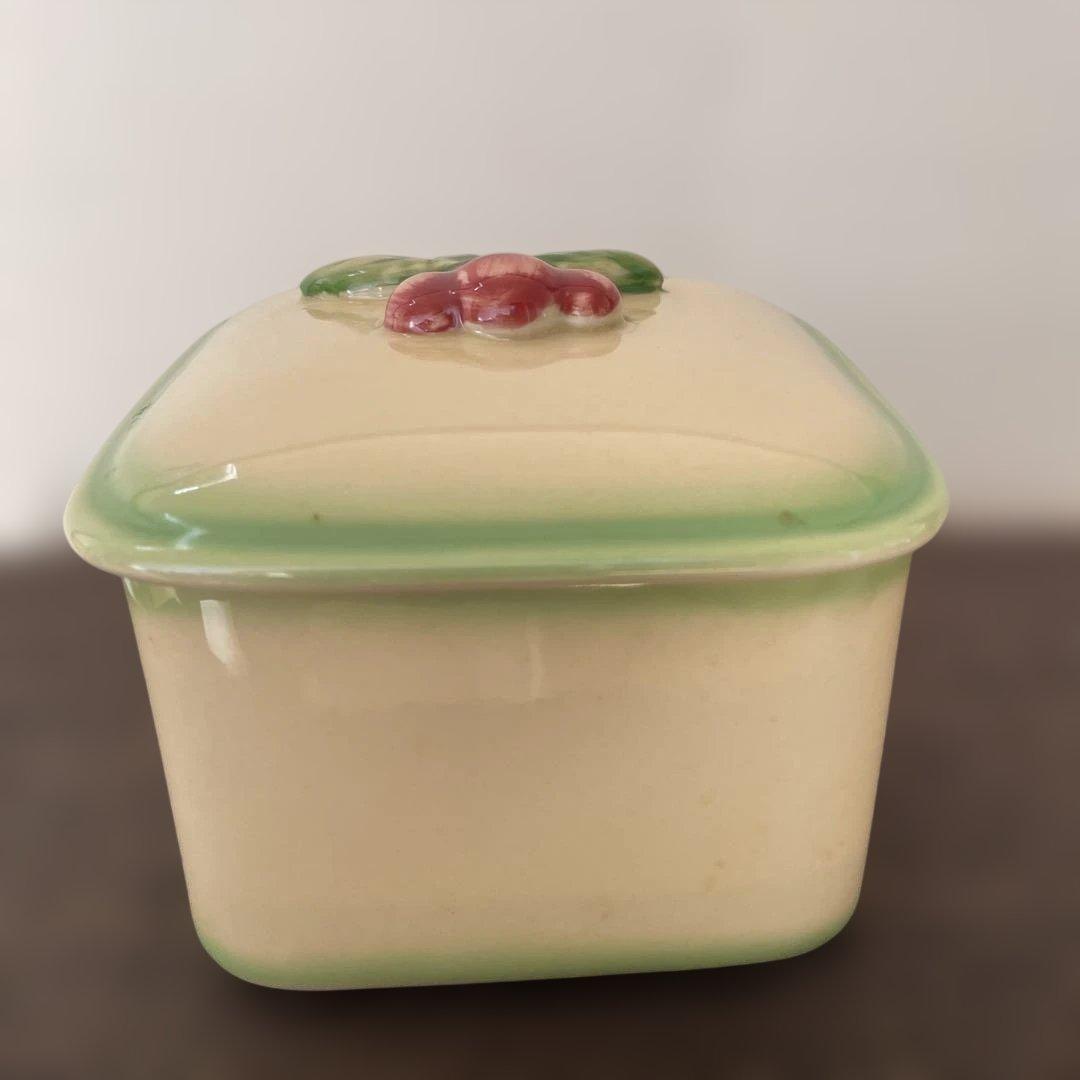 マニー　キャニスター　2個セット　さくらんぼ　陶器