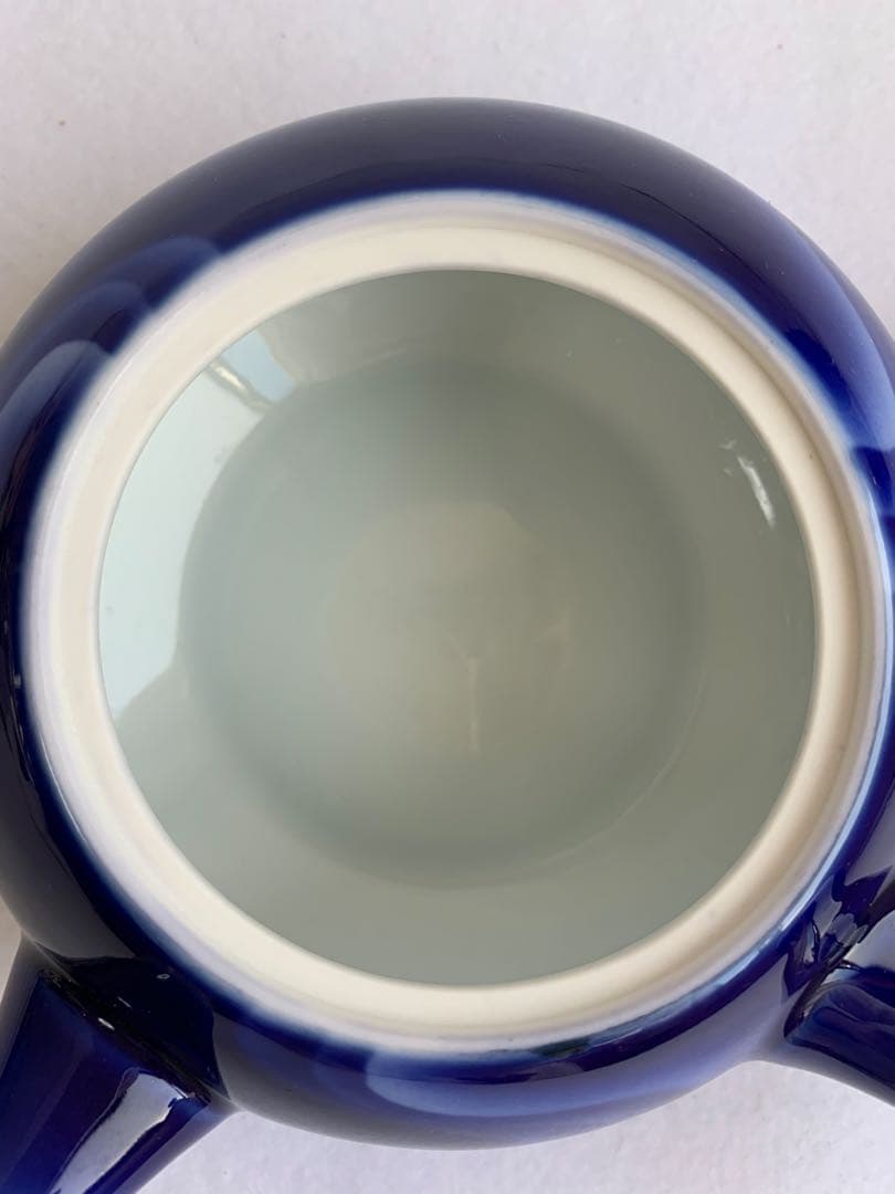 宮内庁御用達 深川製磁 富士型急須茶器「泉」 瑠璃色 湯呑5客セット 有田焼