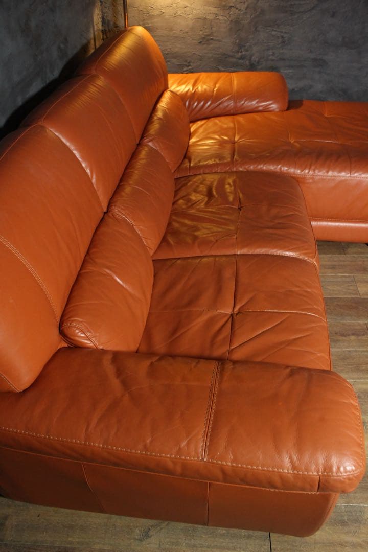 首都圏送無料〜訳あり４０万大塚家具 レザーワールド 本革 コーナーソファ