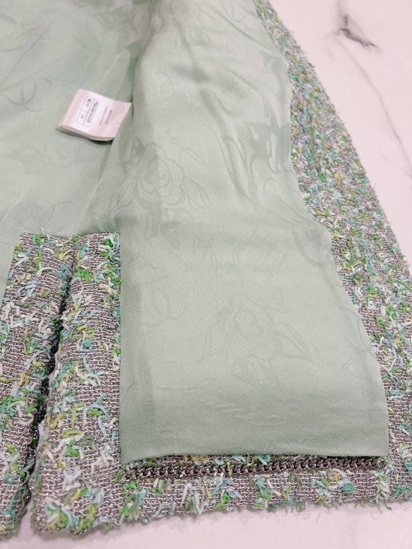 シャネル　CHANEL ジャケット　グリーンツイード