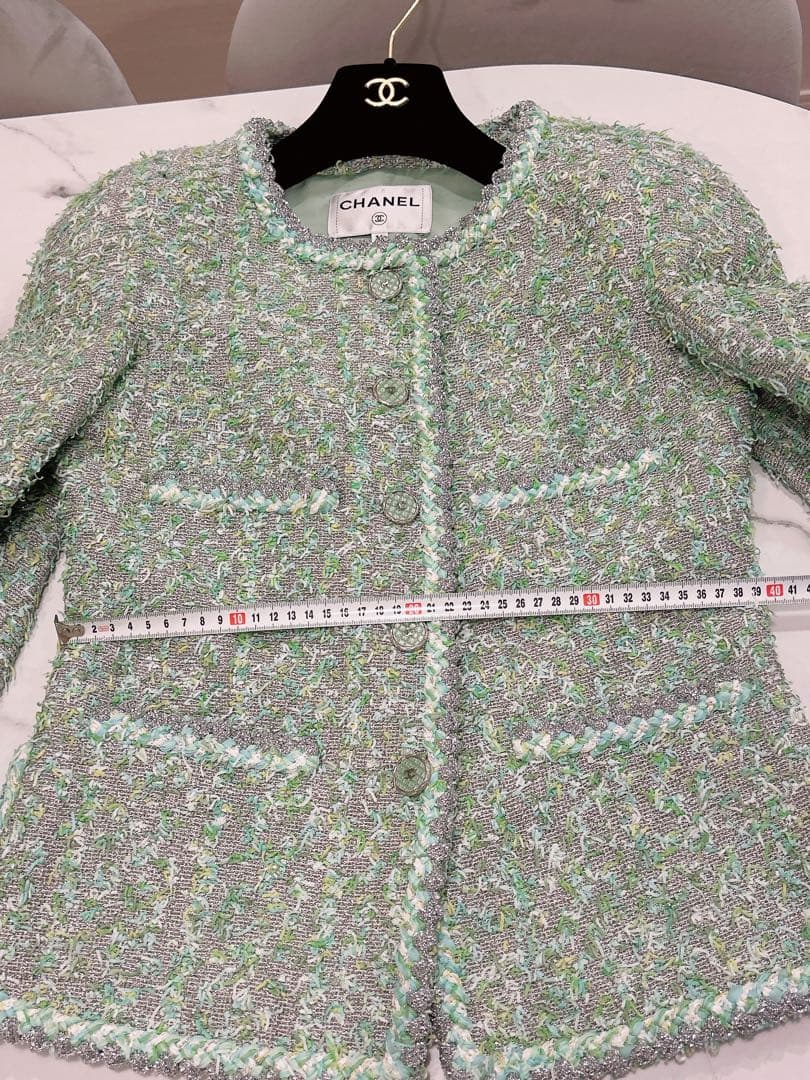 シャネル　CHANEL ジャケット　グリーンツイード