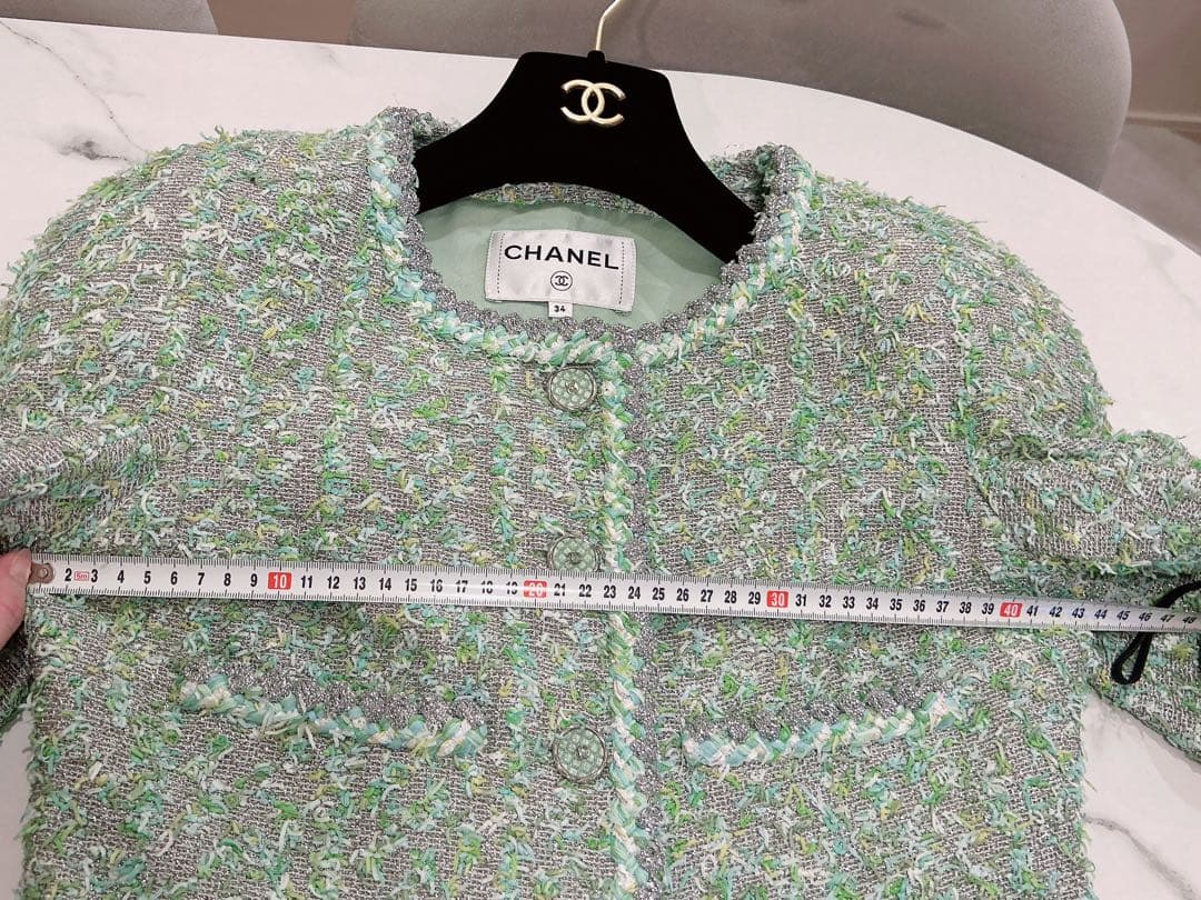 シャネル　CHANEL ジャケット　グリーンツイード