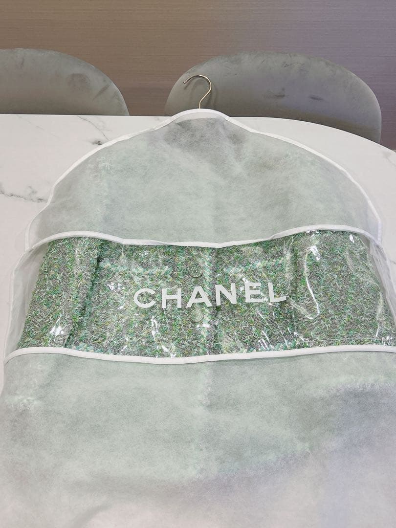 シャネル　CHANEL ジャケット　グリーンツイード